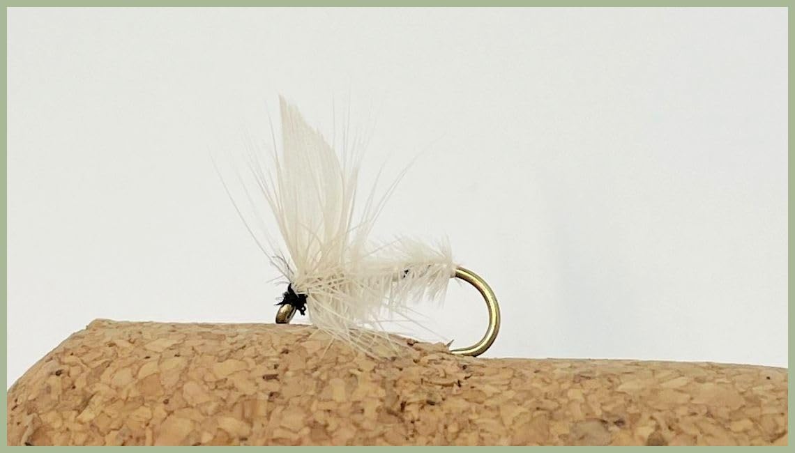 Barbless White Moth Dry Best Dry Flies, choice of size and quantity, top selling, good evening trout flies (12, 12)