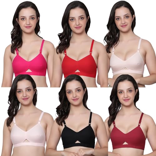 Image of Aimly Women's Cotton Non-Padded Non-Wired Daily Use Everyday wear Regular Bra Combo Pack
