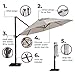 Abba Patio 11 ft Patio Offset Hanging Umbrella Outdoor Cantilever Sturdy Umbrella with Crank & Cross Base & Easy Tilt, for Garden, Backyard, Pool and Deck, Khaki