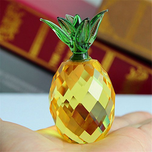 image for qianyue Crystal Cute Crystal Pineapple Figurines Crystal Statue,Collec