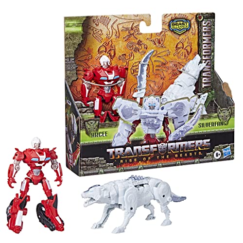 Transformers: Rise of The Beasts, Beast Alliance, Pack de 2 Figurines Beast Combiners Arcee et Silverfang, dès 6 Ans, 12,5 cm