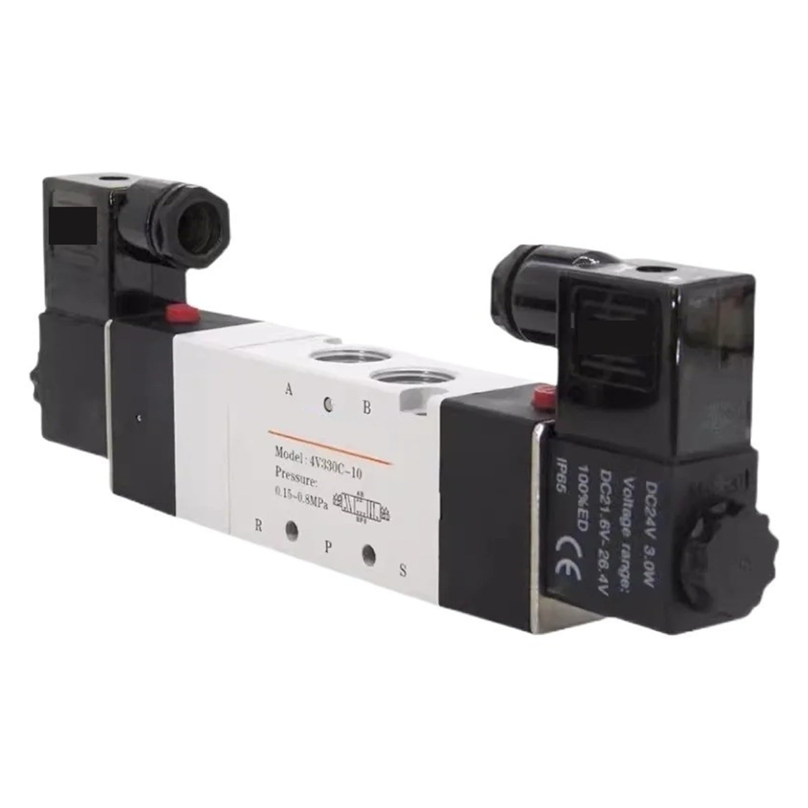 Válvula de inversión solenoide 5 puertos y 3 posiciones, 12V 24V 110V 220V(4V130C-06,AC220V)