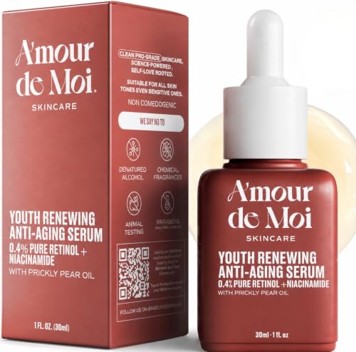Image of ADM Anti Aging Pure Retinol Serum For Face with Niacinamide - Resurfacing, softer, smoother-looking skin - Moisturizing Facial Skincare for Sensitive Skin - 1oz