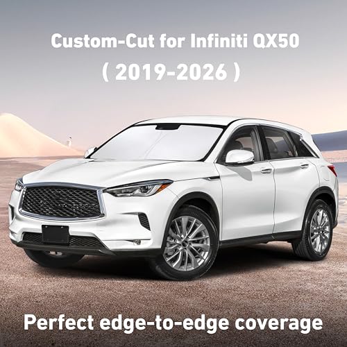 Image of EcoNour Windshield Sunshade Compatible for Infiniti QX50 2019-2024 2025 2026, Sun Visor for Front Windshield & Window Sun Shade Cover, UV Heat Blocker & Protector, Car Accessories