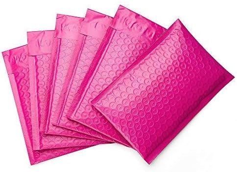 ProLine #000 4x8 Inch Pink Poly Bubble Mailer Self Seal Padded Shipping Envelopes (250)
