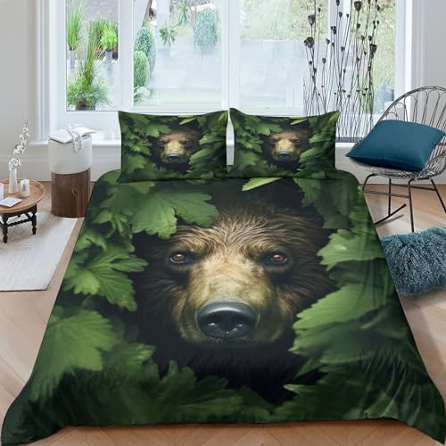 Housse de couette ours en microfibre premium 3D à fermeture éclair - 2