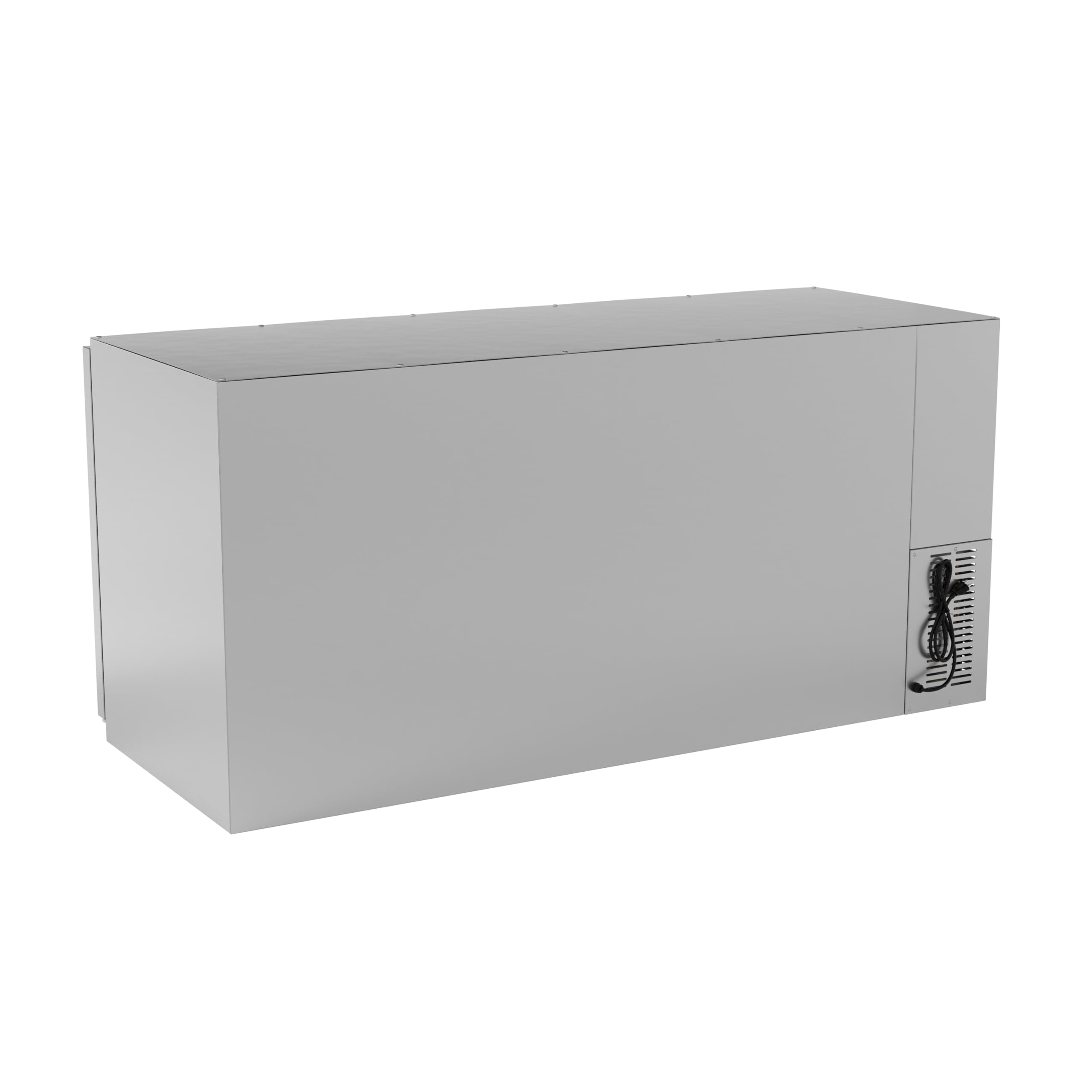 Krollen Industrial Ubb-72-Gt-G-S 72" Stainless Steel Underbar Height Narrow Glass Door Back Bar Refrigerator Beverage Cooler For Beer Soda Wine With Galvanized Top And LED Lighting on Fridge.com - View 2