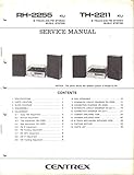 Read Service Manual, Parts List, Schematic Wiring Diagram for CENTREX RH-2255, TH-2211 8 Track AM FM Ster Doc