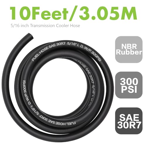 Image of Jeemiter 5 /16 inch 3 /8 inch ID Fuel Hose Combo - 10FT of Each Size with 20 Clamps SAE 30R7 - for Gas, Oil Lines in Automotive, Marine, Small Engine Applications