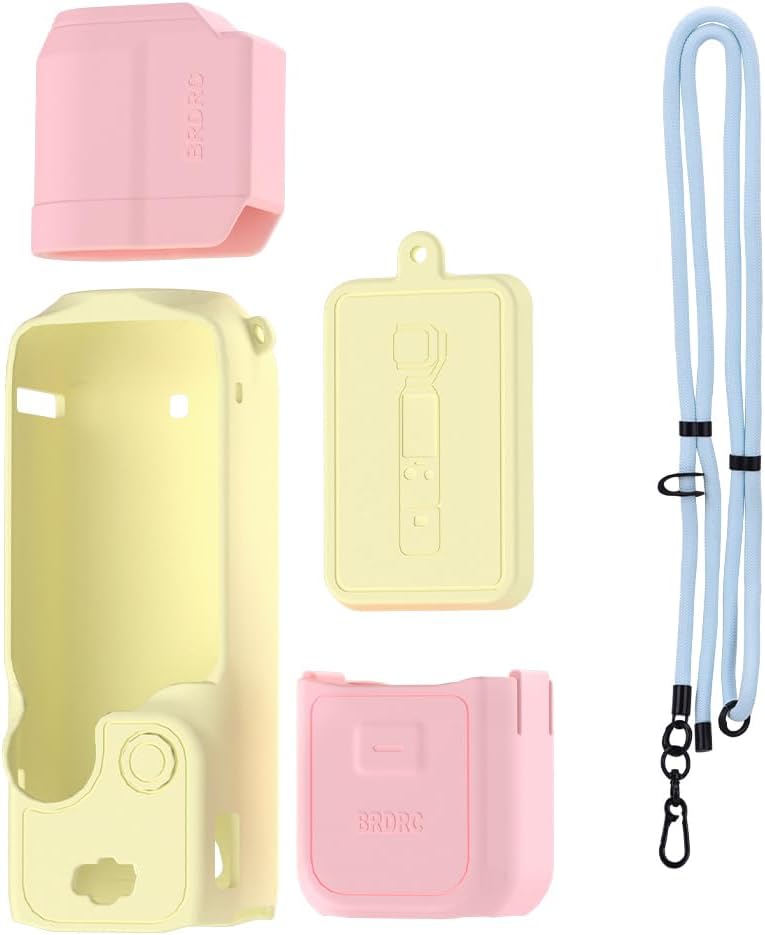 for BRDRC Pocket 3 for Silicone Case Lens Handle for Anti-Scratch Shell Protective Cover for Adjustable Lanyard Accessories Easy to Replace(Big Grey)