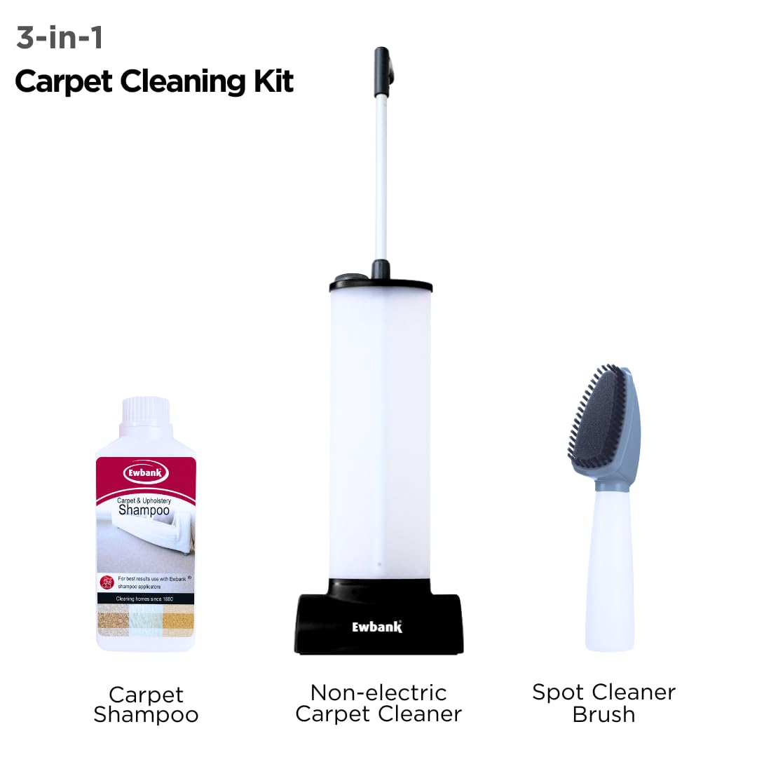 Kit de limpieza de alfombras con champú limpiador de alfombras compacto inalámbrico, cepillo removedor de manchas portátil y champú de solución de limpieza, para alfombras, alfombras, interior del