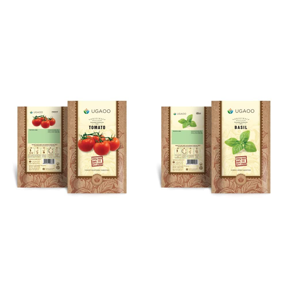 UGAOO Tomato Vegetable Seeds (Red, Pack of 600mg, 200 Seeds) & Italian Basil Herb Seeds (Green, Pack of 1000) (B0BB61B43B) Amazon Price History, Amazon Price Tracker