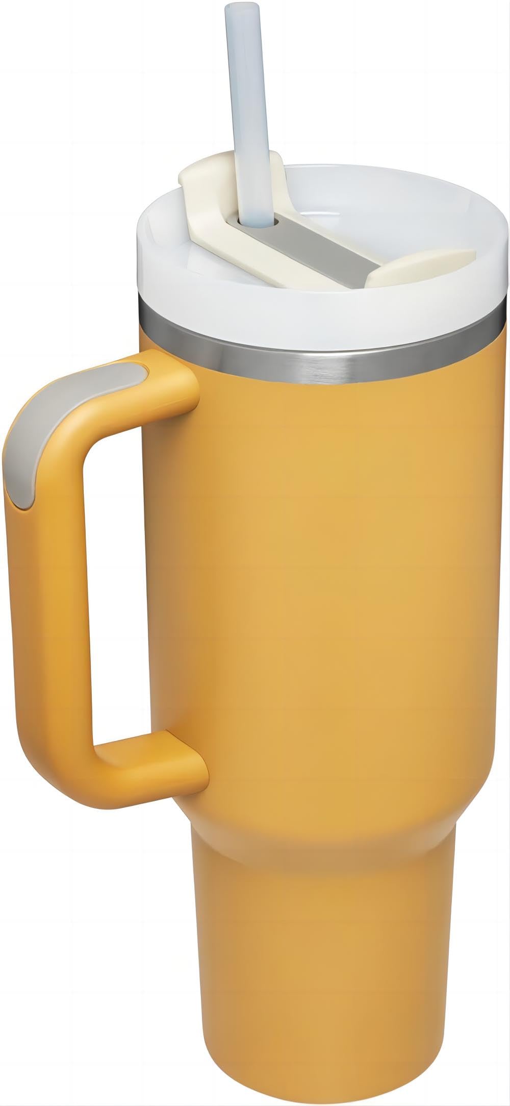 40 OZ Insulated tumbler with straw, Double Vacuum Stainless Steel Water Bottle for Home, Office or Car - Iced Coffee Cup Reusable,Thermos Travel Coffee Mug,Keep Hot/Cold for Hours (Yarrow)