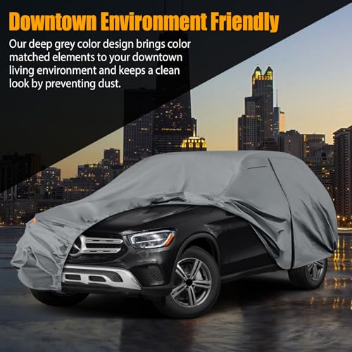Image of Waterproof Premium Car Covers Replace for 2016-2025 Mercedes Benz GLC 300 350e, 10 Layers Heavy Duty All Weather Car Cover with Zipper Door, Windproof Bands for Snow Rain Dust Protection