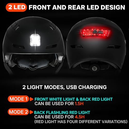 Bike Helmet with LED Lights Bicycle Helmets Commuter Cycling