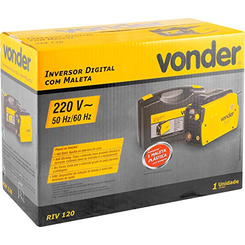 Vonder, Inversor Para Solda Com Eletrodo, 120 A, Riv 120, Com Display Digital E Maleta Plástica, 220