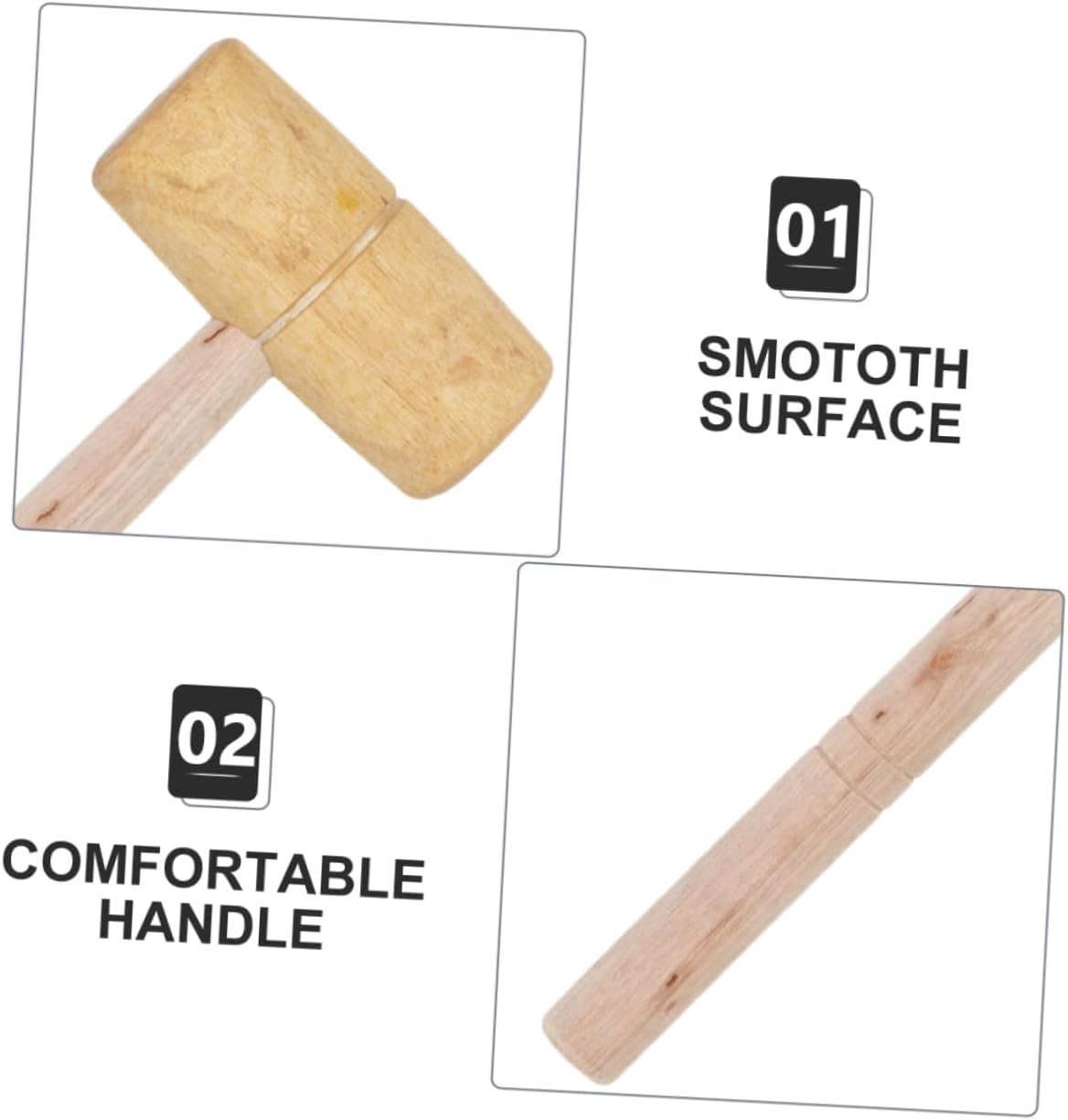 Angoily Pcs Multi-Functional Woodworking Tool Wooden Hammer Mallet for Carpentry Projects