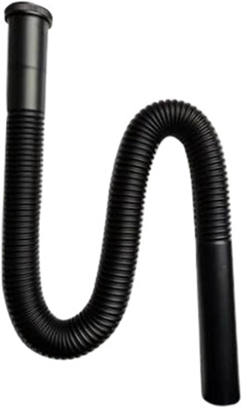 Tubo di Ottone Tubo sifone lavello Flessibile Scarico Bagno Bagno Cucina Tubo d'Acqua dn30 scarichi Set di Accessori per Vasca da Bagno, Nero