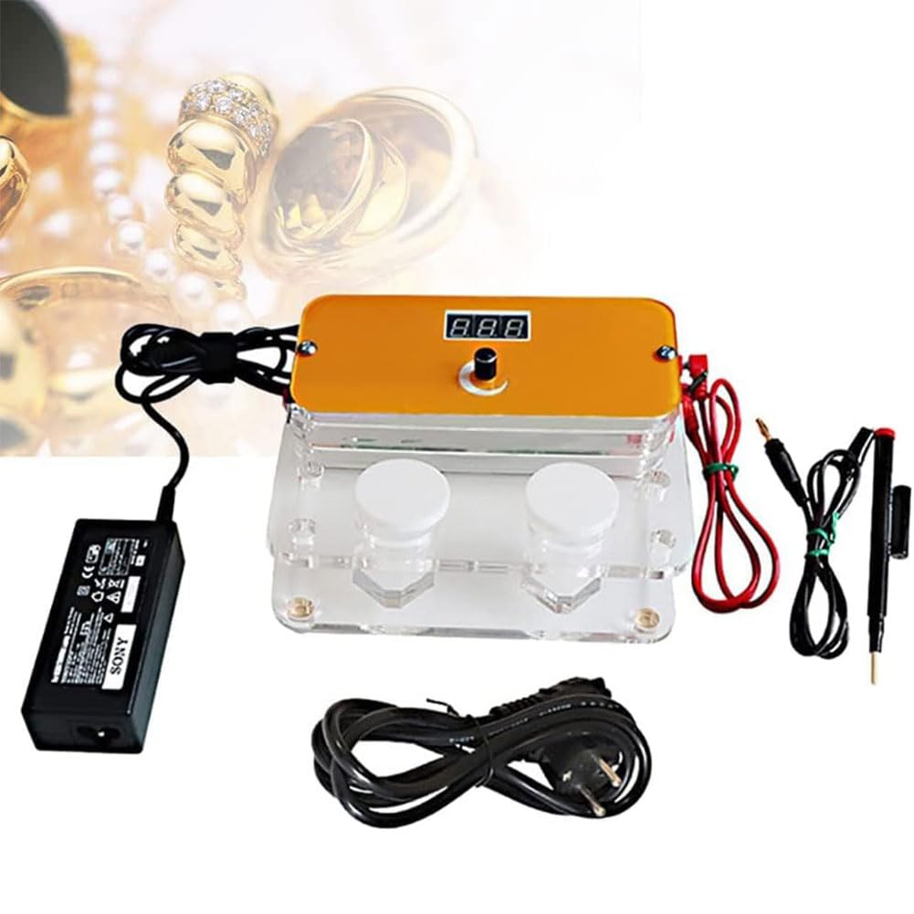 QUTBAG Macchina per placcatura a Penna, Kit Professionale per placcatura di Gioielli, Riparazione del placcatore, Strumenti di Lavorazione per Oro, Argento, Oro Rosa, Nichel, Gioielli, Lavorazione