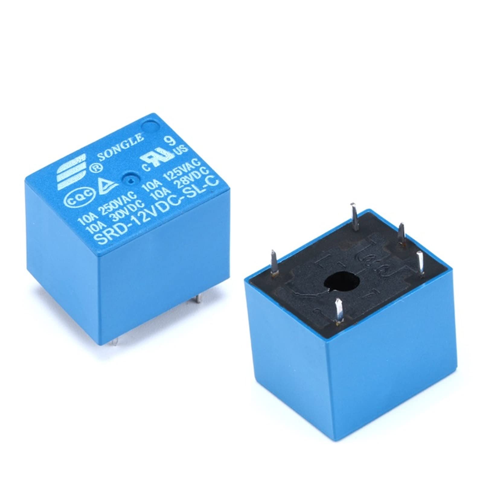 WEUSANXPL 100Pcs 12V DC Power Relay SRD-12VDC-SL-C T73-12V 5Pin PCB Type in Stock