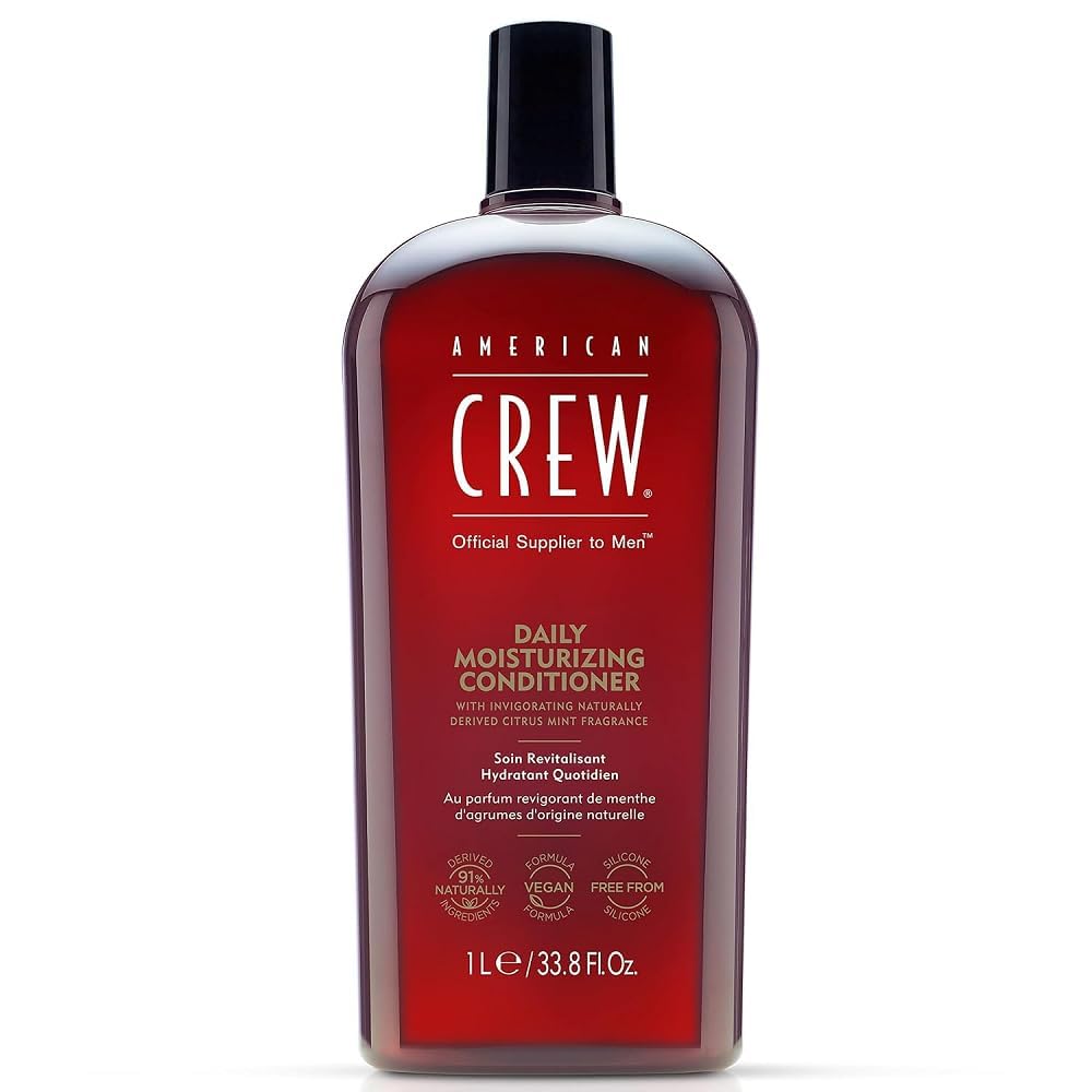AMERICAN CREW – Daily Moisture Conditioner, 1000 ml, Pflegeconditioner für Männer, stärkendes Haarprodukt ohne Silikone, schützt vor Trockenheit & reduziert Haarbruch, vegan