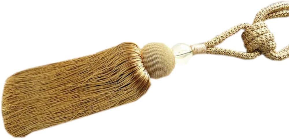 1 Pair Decorative Tassel Curtain Buckle Curtain Tiebacks Rope Simple Curtain Tassel Holdbacks for Living Room & Bedroom (Golden)