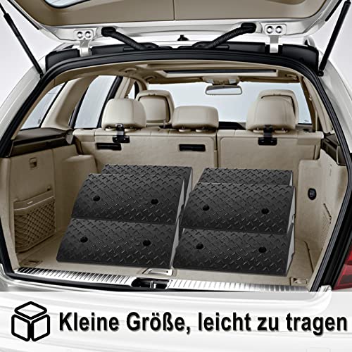 YZNAHRE Bordsteinrampe Gummi 10 cm, 2er-Set Dämpfungsrampen für Auto, Motorrad, Rollstuhl & Rollator, Schwarz
