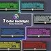 KOPJIPPOM Large Print Backlit Computer Keyboard, USB Full Size Wired Keyboards with 7-Colors Backlight, Wrist Rest, Light Up Keyboard for Windows, PC, Laptop - Easy to See, Easy to Setup