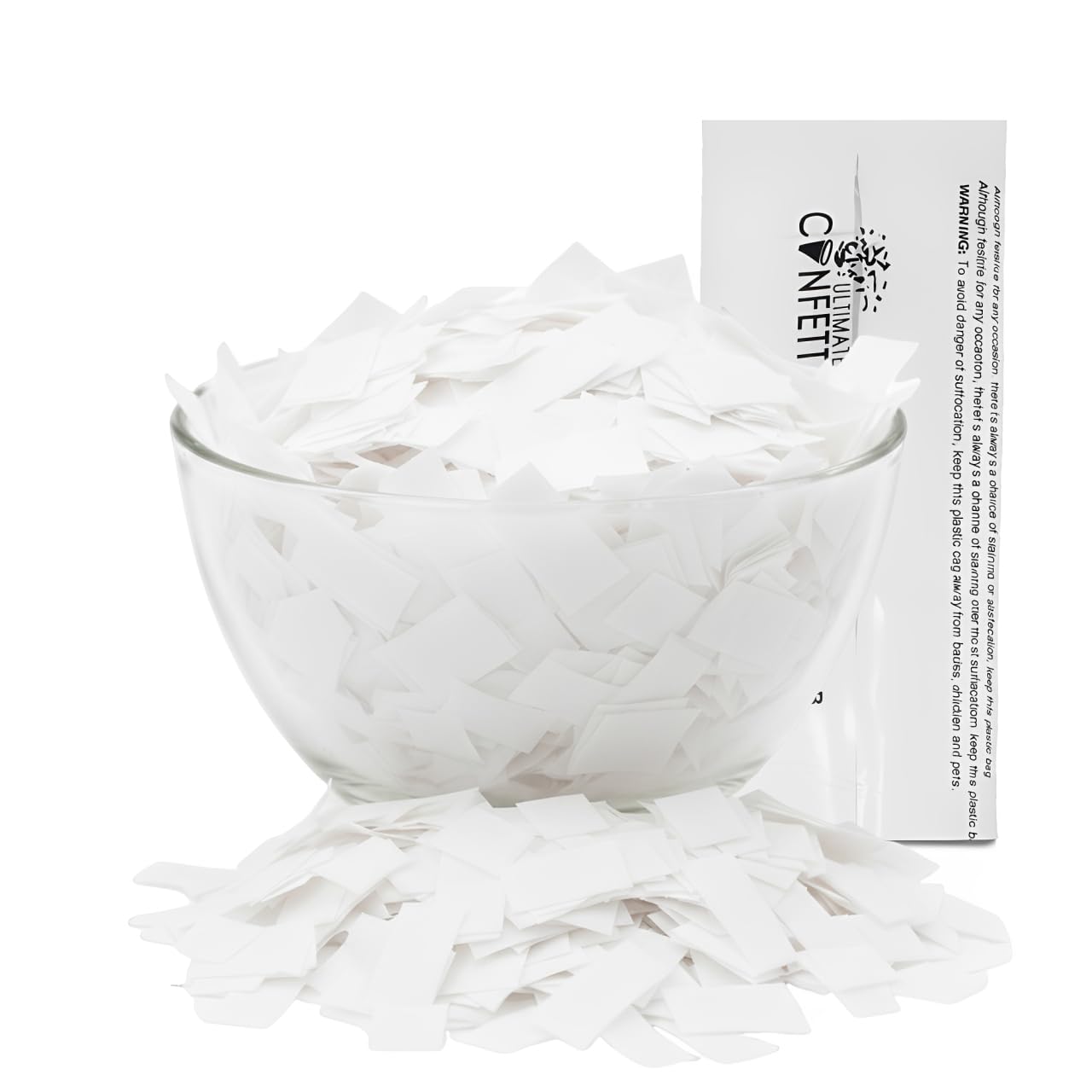 Ultimate Confetti - Rectangular White Tissue Paper Confetti - 1 lb