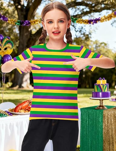 Image of Deerose Kids Striped Shirts Short Sleeve Boy Girls July 4th Patriotic Tee Top 3-14 Years