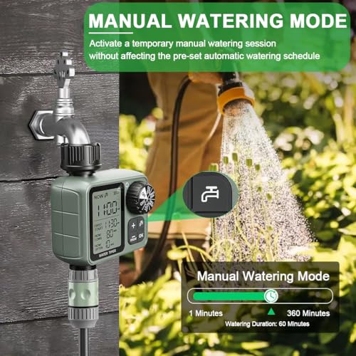 Image of HASTHIP Automatic Water Irrigation Timer for Garden Drip Sprinkler System LCD Smart Watering Timers Outdoor Irrigation Timer Automatic Sprinkler Timers