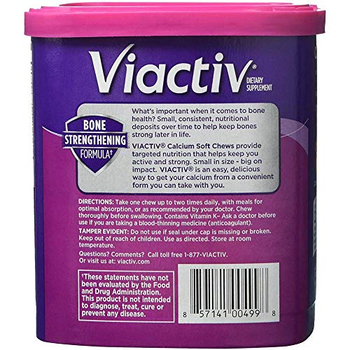 Viactiv Calcium (500Mg) Plus Vitamins D & K, Milk Chocolate, 90-Count Soft Chews (Pack Of 2) #TOP3