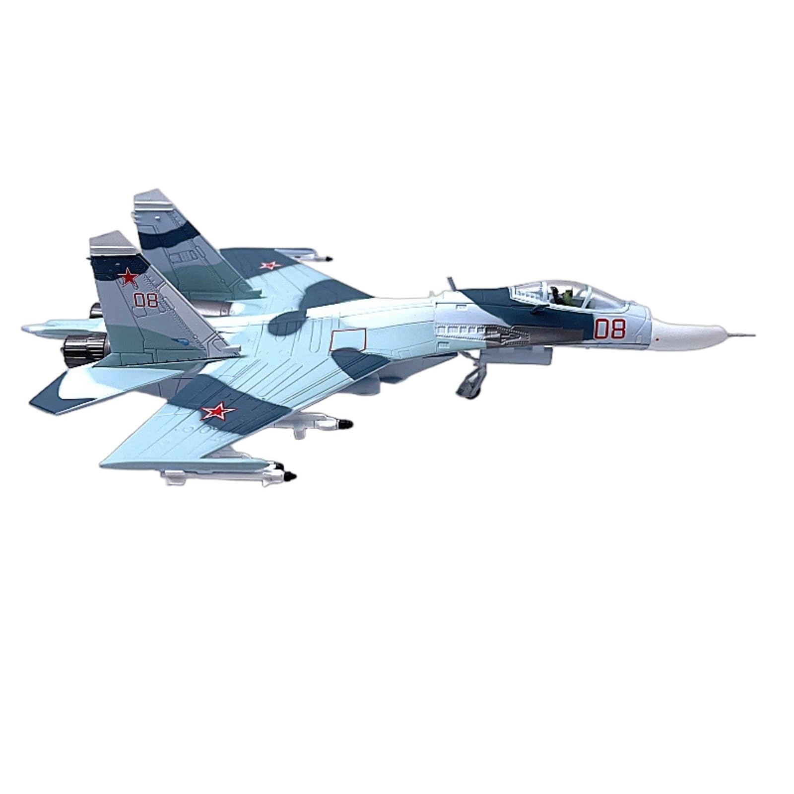 Aerei Militari Modello Aereo Caccia Jet da Combattimento Velivolo in Miniatura Aereo da Collezione con Base Espositiva E Postura Dinamica Fusoliera in