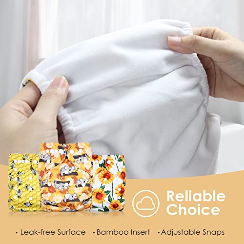 image for Langsprit 6 Pack Baby Cloth Diaper with Highly Absorbent Inserts, Baby