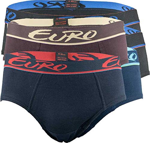 EUROMen's Cotton Brief (Pack of 5) (Multicolor, 85 Cm)