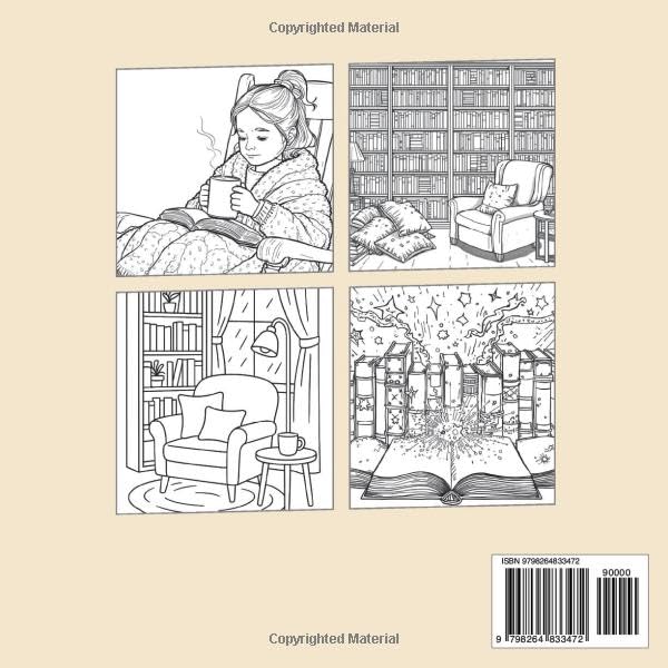 Between the Covers & Coffee Cups: A Cozy Book Nook to Color. - Görsel 3