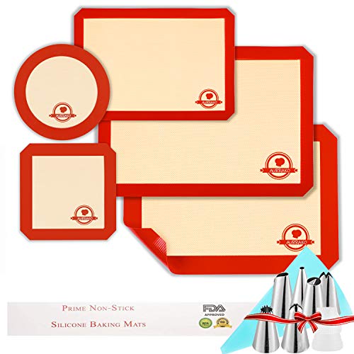Aurrako Silicone Baking Mats for Cookie Baking Sheets Pan, 100% Silicone BPA Free Material,Heat Resistant Non Stick & Reusable Baking Tools Baking Supplies for Baking Cookie Macaroon Cake