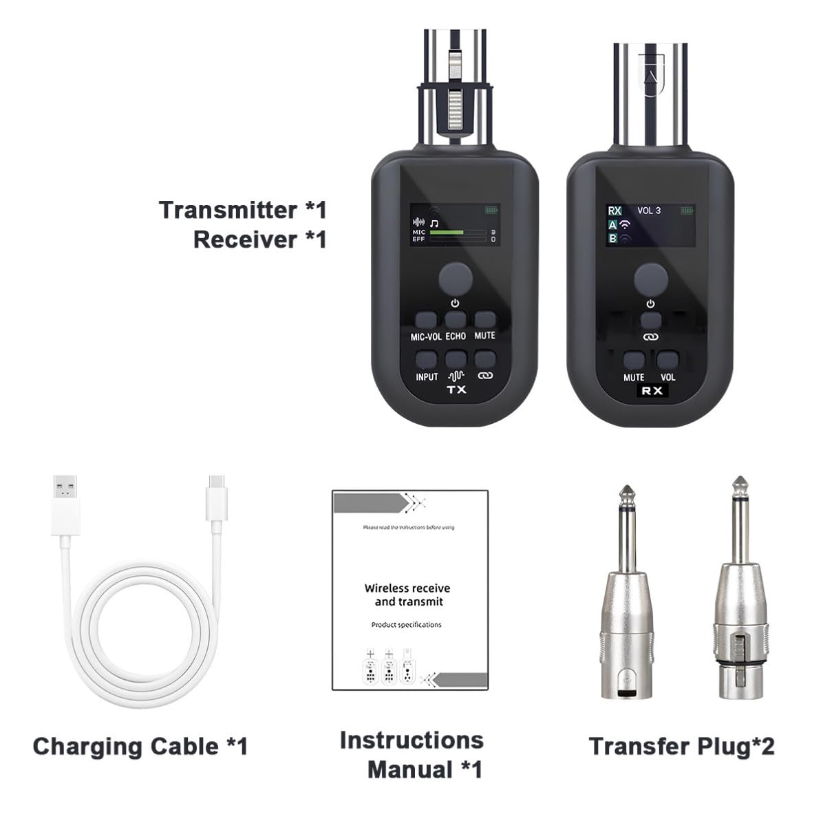 Sistema Microfono Wireless Xlr Trasmettitore e Ricevitore, Compatibilità Versatile, Supporta Fino a 20 Frequenze, Materiale Abs, per Apparecchiature di Registrazione Audio