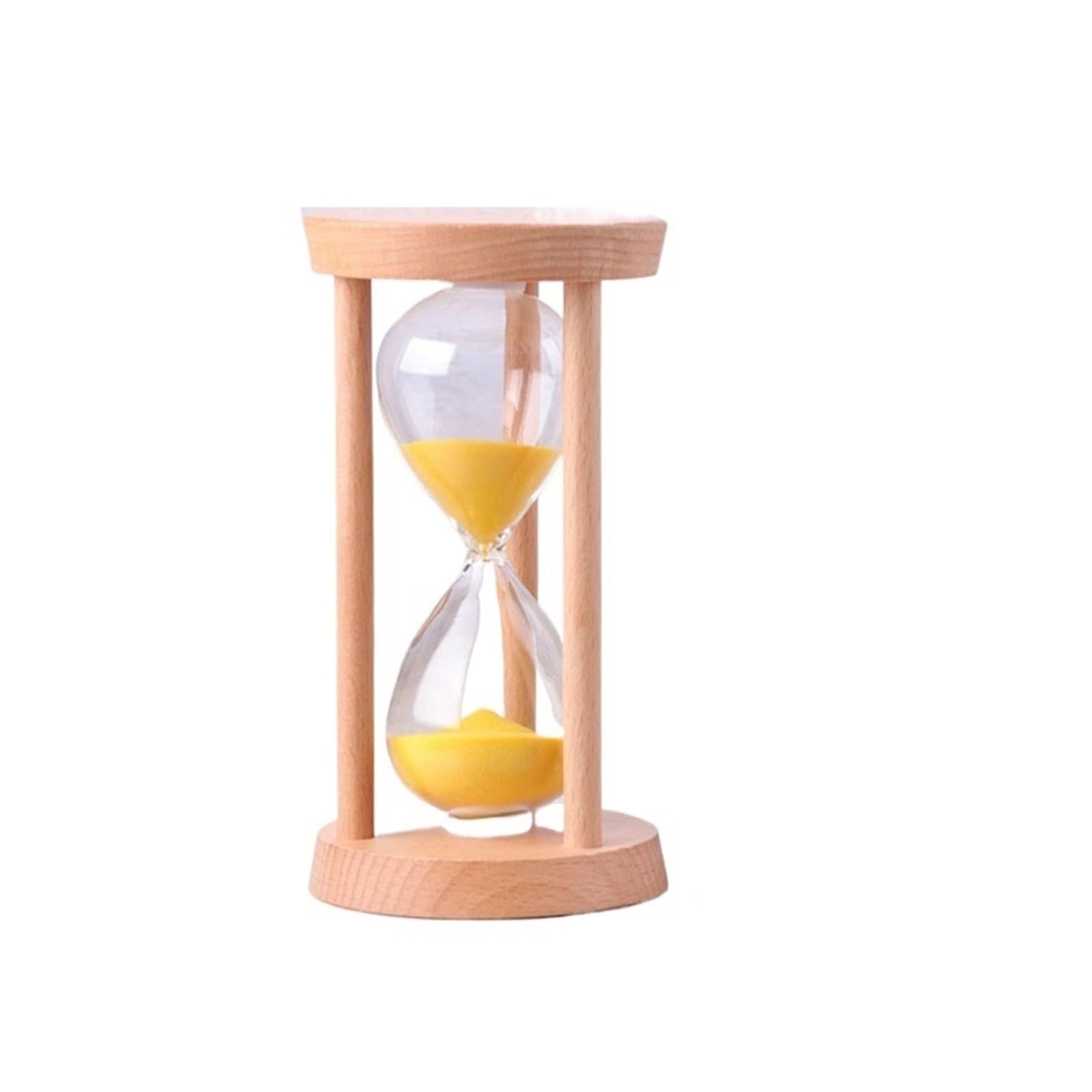 clessidra Clessidra in legno, decorazione da tavolo, orologio a sabbia, timer, gioco for bambini, doccia, arredamento moderno for la casa, 1 pezzo(Yellow-5cmx9cm,15min)