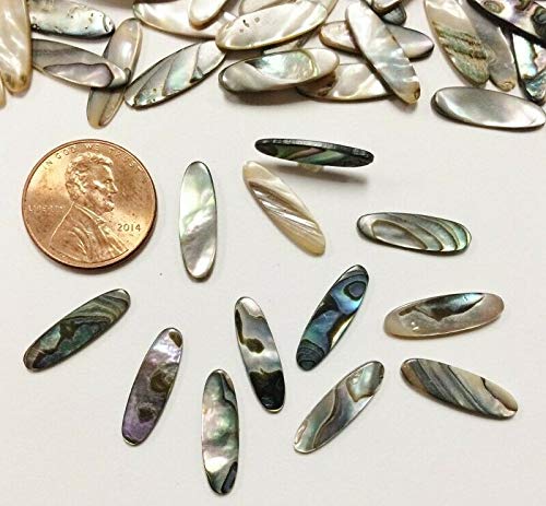 12 Vintage Genuine Abalone Mother Pearl Paua Shell 17X5.5Mm. Oval Cabochons 1252 For Jewelry Making Bracelets Necklaces Supplies For Diy Crafts Handmade Bracelets Beadwork #TOP2
