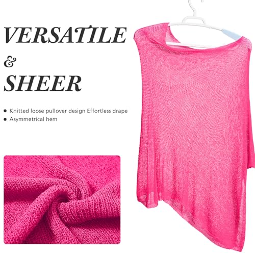 Image of Women Sheer Poncho Shrug Summer Sheer Blouse Top Lightweight Poncho Bolero for Evening Dress