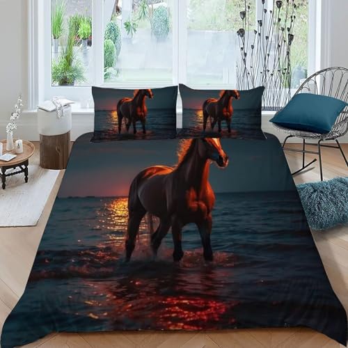Housse de couette cheval sauvage pour décorer une chambre nature