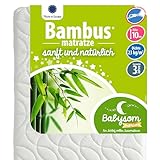 Babysom - Babymatratze Bambus | 60x120 cm | Kindermatratze | Naturfaser | Atmungsaktiv | Bezug abziehbar | Luftdurchlässiger Kaltschaum | Geprüft | Höhe 10cm