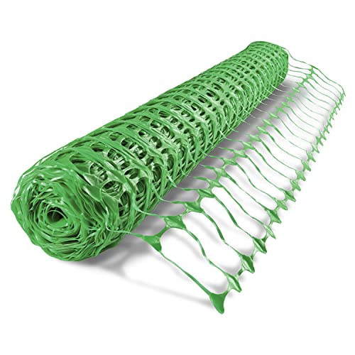 UvV -Elast- 50 Meter Kunststoff Absperrzaun grün Schutznetz Fangnetz Auffangnetz Fangzaun Bauzaun Sicherheitsnetz 50 m Rolle, 1 Meter hoch mobiler Zaun 80g je qm