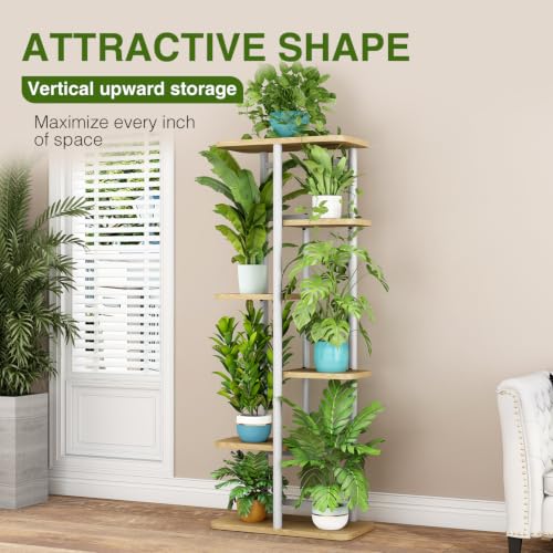 Image of LINZINAR Plant Stand Indoor 6 Tier Metal Corner Tall Flower Shelf