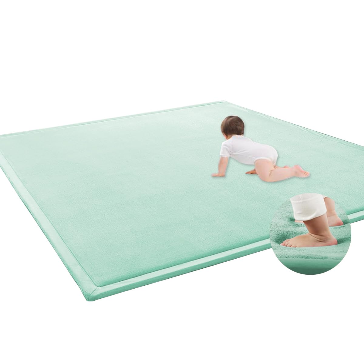 Tapis de jeu enfant 80x150 doux tapis de sol tatami et gym pour chambre bébé