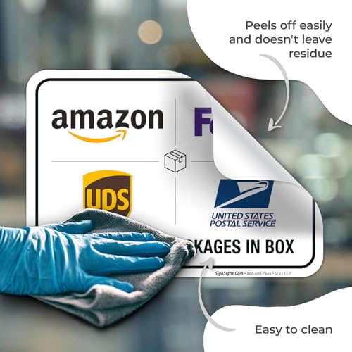 package delivery sign delivery instructions fedex amazon ups usps sign 10x7 inches 4 mil vinyl decal stickers weather resistant made in usa