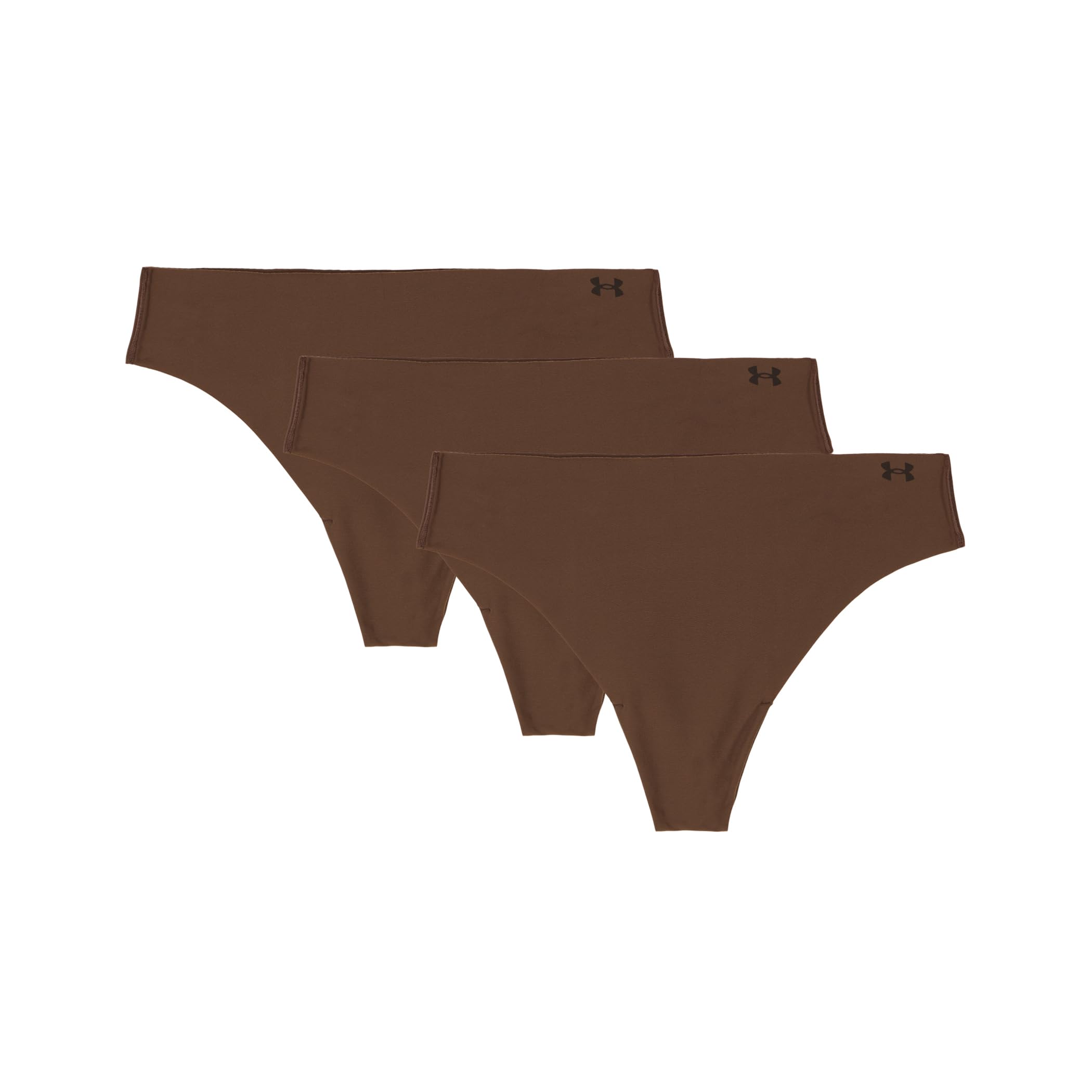 Under Armour Women's Ua Pure Stretch Lot de 3 Strings Invisibles Thong Panties, Kona Brown-625, L (Pack of 3)
