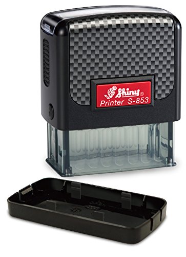 Shiny S-853 Self Inking Rubber Stamp 3/4" x 1-7/8" - Customize Online up to Four Lines of Type - Many Fonts - Choose from 15 Ink Colors