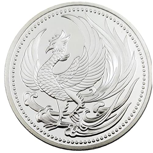 PiniceCore - Phoenix Antique Argent Plated Coin Japon Balances d'oiseaux Souhaitant des Pièces Monnaie Collection d'art Badge Médaille Collection Médal